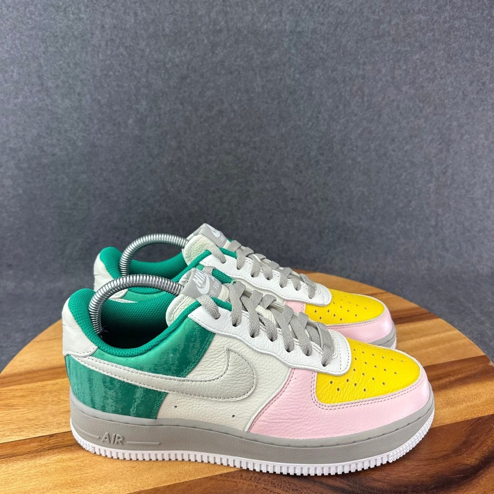 Nike Air Force 1 By You Low Womens Sz 8.5 Yellow Pink Green DJ3907-900 Sneakers